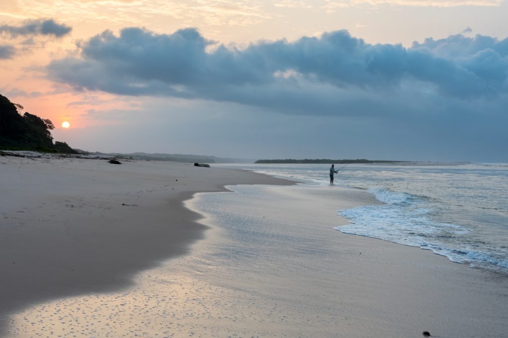 Fishing Gabon on the west African coast - unending beaches