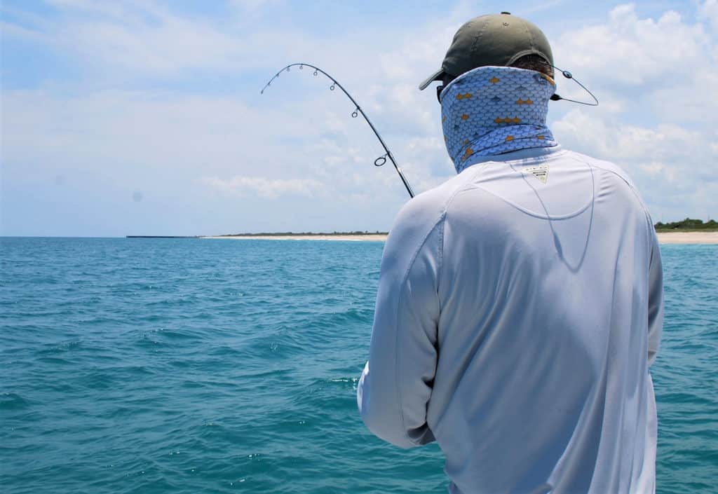 Pompano on the hook at Sebastian Inlet