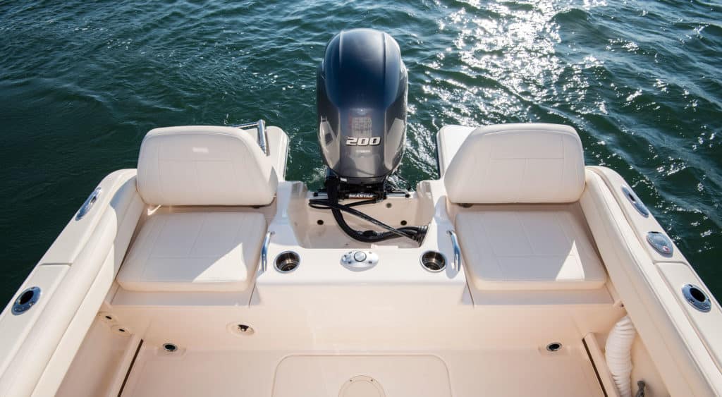 Transom seats on the Grady-White Fisherman 216