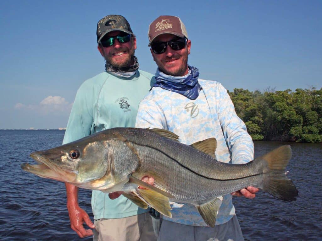 snook caught near jetty rocks