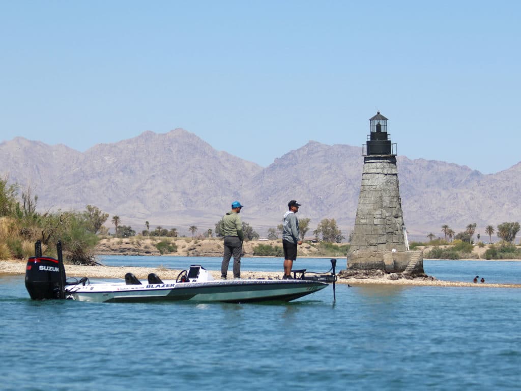 Fishing from Blazer bass boat