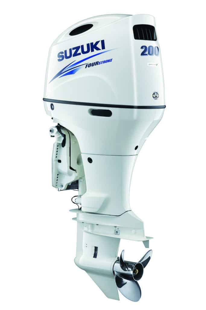 Suzuki's DF200A features a slim inline-four design.