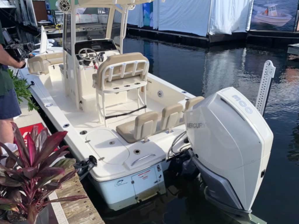 Boat in the water at the Fort Lauderdale Boat Show