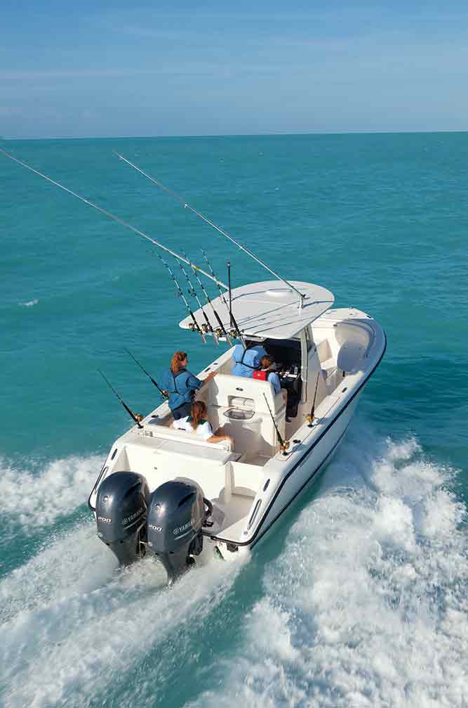 twin-outboard engine boat